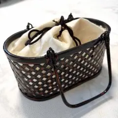 和装用バスケット 巾着付き