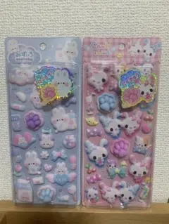 みずいろうさべびー&キャンディツインズ　もっちもちシール肉球スクイーズ2点セット