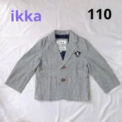 美品 イッカ 男の子 ジャケット 110 ネイビー ストライプ エンブレム 夏のサムネイル