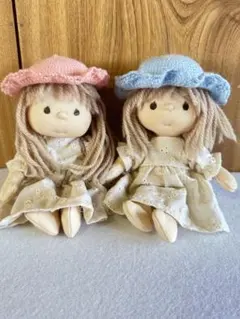 手作り人形　ミモザの二人　米山京子さん風人形 米山京子さん風人形☆男の子の女の子① 手作り人形 ミモザの二人