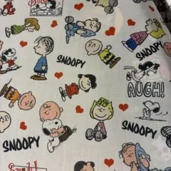 スヌーピー　チャーリーブラウン　白地　布　生地　綿ポリ素材