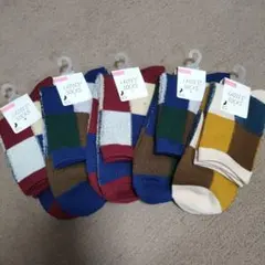 靴下　ソックス　５足　チェック