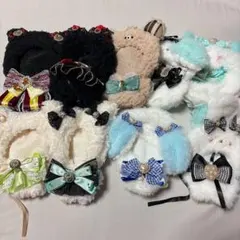 221 ぬい服 12cm ちびぐるみ 着ぐるみ ピンク系 狼 セット - メルカリ