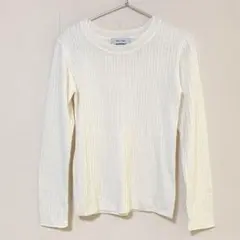 MelanCleuge ホワイトリブニット セーター　レース編み