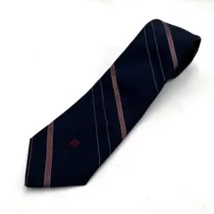 GIVENCHY ネクタイ シルク混 ストライプ ネイビー ロゴ刺繍　ジバンシー