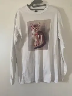 GILDAN CATプリント 長袖Tシャツ ホワイトのサムネイル