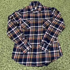 SHIPS ネルシャツ 長袖 36 ネイビー系 チェック柄