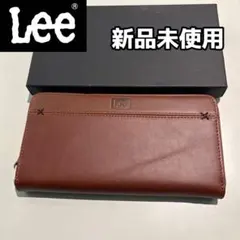 【新品未使用】Lee／リー 長財布 クロスステッチデザイン ブラウン メンズのサムネイル