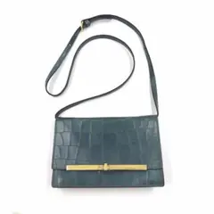 ジャンニキャリーニ　クロコ型押し ショルダーバッグ グリーン