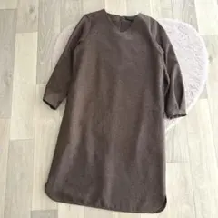 ♡closet story♡ブラウンVネック七分袖ワンピース♡クラシカル♡上品♡のサムネイル