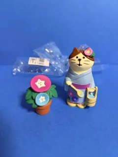 デコレコンコンブル　打ち水猫とあさがおさん