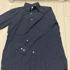 UNIQLO ドット柄 長袖シャツ ネイビーのサムネイル