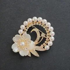 ブローチ ゴールド 桜モチーフ 卒業式 卒園式 入学式フェイクパール