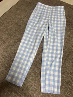 ZARA ザラ　ギンガムチェック　パンツ　ブルー　新品　未使用　M