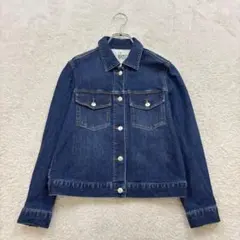 無印良品【M】紺系 デニムジャケット ストレッチ 綿混 春夏秋 Gジャン 羽織