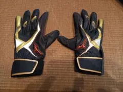 Mizuno バッティング用手袋 黒/金/白/赤