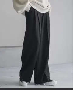 【cussil/クシル】TR センタープレスハイウエストスラックスパンツ