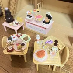シルバニアファミリー スイーツビュッフェ 豪華セット テーブル＆イス付き
