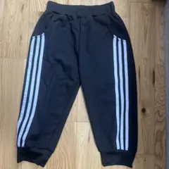 キッズ ストレッチ 7分丈 パンツ クロップド 黒