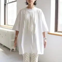 dahl'ia テクスチャー加工 半袖Tシャツ ホワイトのサムネイル