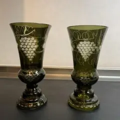 オリーブグリーン 花瓶 2個セット