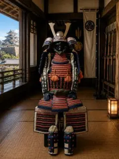 未使用・保管品】等身大 甲冑 具足 黒胴当世素掛 紺・白・茶 甲冑工房