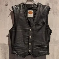Harley-Davidson 90s レザーベスト 36サイズ 黒 美品