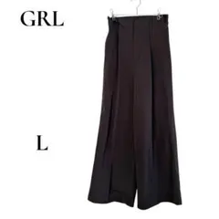 GRL グレイル センタープレスワイドタックロングパンツ グレー gm615