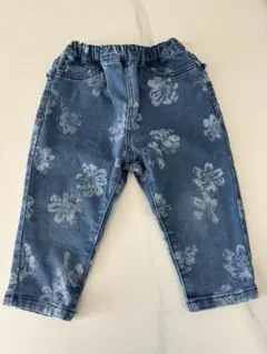 【hakka baby】 花柄デニムパンツ 90cm