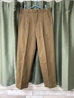 無印良品　ストレッチチノタックワイドパンツ　ベージュ　73