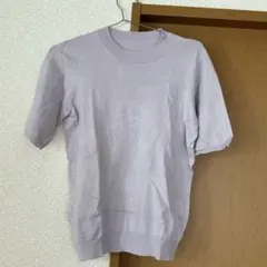 半袖　ニット　サマーニット　パープルのサムネイル