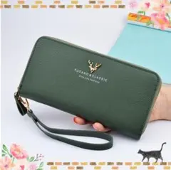 ♥即購入OK♥【グリーン】(❁ᴗ͈ˬᴗ͈)◞新品送料無料 長財布 大人気