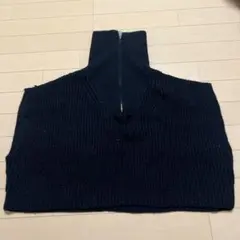 ZARA ブラック ハイネックニットベスト M
