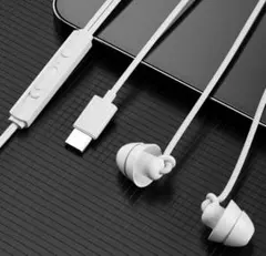 睡眠用シリコン有線イヤホン USB-C