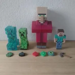 Minecraft アクションフィギュア　クリーパー　村人　スティーブ　帯電