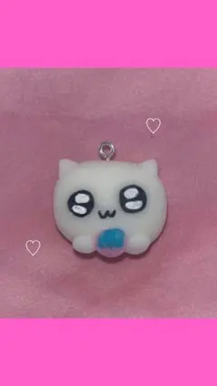 ねこキーホルダー　樹脂粘土