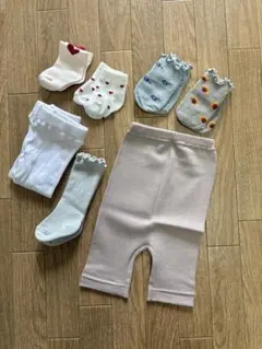 ベージュ コットン 腹巻きパンツとソックスセット~80cmのサムネイル