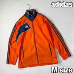 【adidas】ウィンドブレーカー CLIMALITE ロゴ刺繍 オレンジ M
