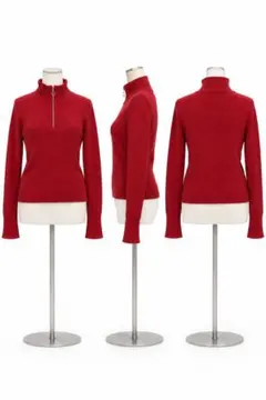 ZARA ハーフジップ ニット セーター レッド