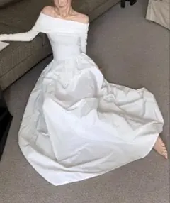 SallyLunn オフショルロングスリーブワンピース ホワイト