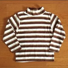 ハイネックボーダーTシャツ