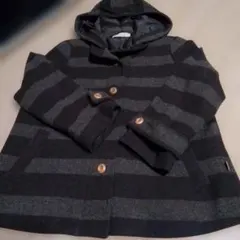 ふ）CROCODILE フード付きストライプコート L