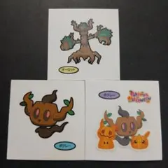 ポケモンパンシール　デコキャラシール　ボクレー　オーロット　進化　ゴースト