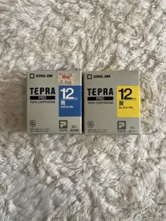 KING JIM TEPRA PRO テープカートリッジ 12mm 青・黄