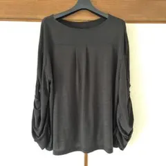 ダークグレー バルーンスリーブ チュニック　春物