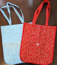 lululemon 赤&水色 2点セットトートバッグ エコバッグ ラージサイズのサムネイル
