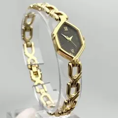 新品電池 SEIKO ヘキサゴン ローマン ブレスウォッチ ゴールド 3針 QSのサムネイル