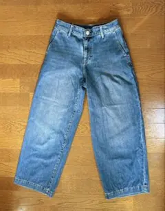 無印良品デニムブルー ワイドパンツS