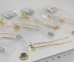 シャワー台付　かんざし　金具　10本セット　ゴールド