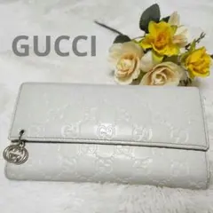 【希少】GUCCI シマ　ホワイト GGパターン 長財布